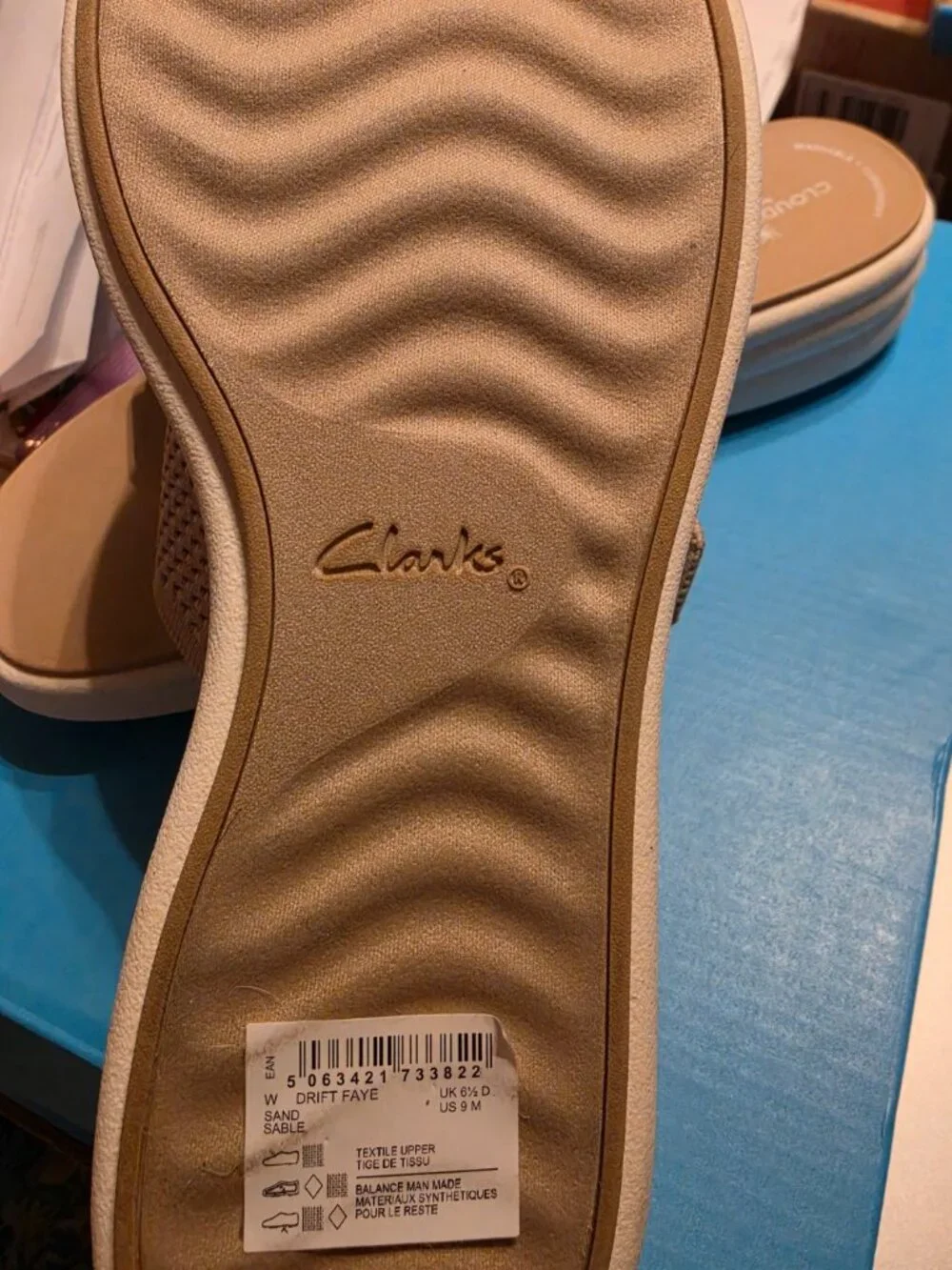 Clarks Cloudsteppers Drift Faye Sand Sandals Size 9M